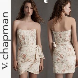 NEW Anthropologie x V Chapman Nasturtium Floral Corset Mini Dress 8